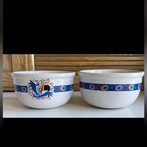 Toucan Sam White and Blue Cereal Bowls